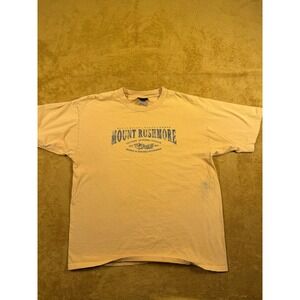 vtg Mount Rushmore Graphic T Shirt Yellow XLarge USA Made